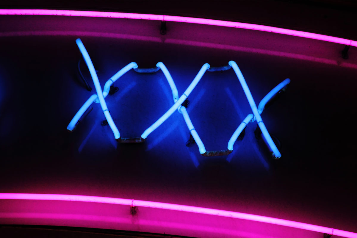 XXX neon sign (via iStock)