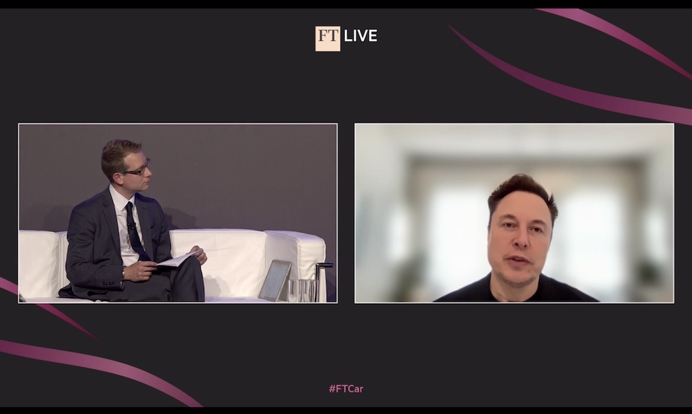 Peter Campbell and Elon Musk at FT Future of the Car Summit 2022