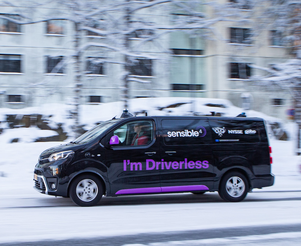 Sensible 4 self-driving Toyota Proace with I’m driverless slogan