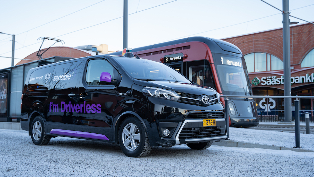 Sensible 4 self-driving Toyota Proace with bus in Tampere