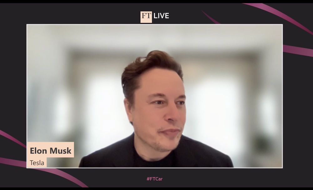Musk on self-driving at FT Future of the Car Summit 2022