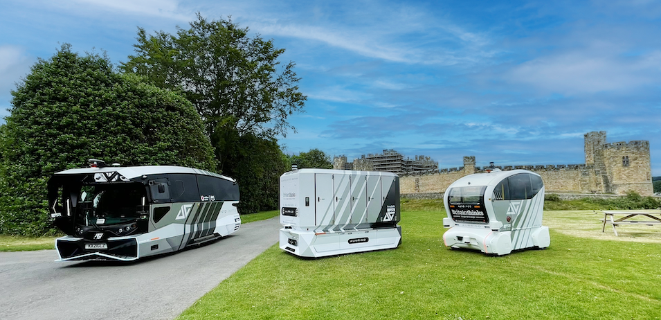 Aurrigo self-driving vehicles at Alnwick Castle, June 2022