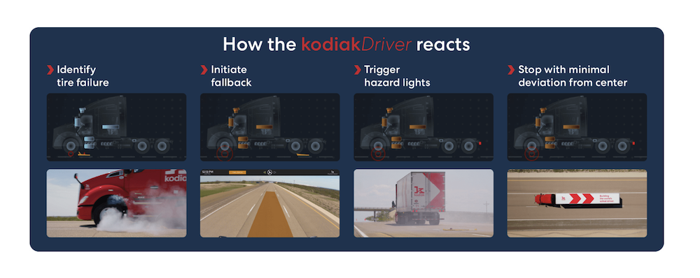 Kodiak self-driving truck handles puncture