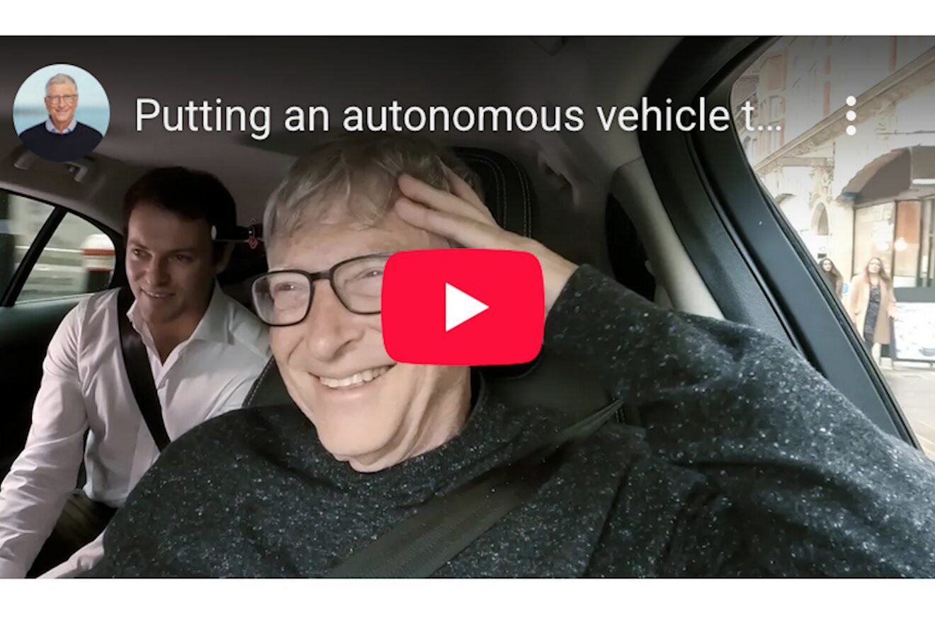 Bill Gates enjoys a surreal self-driving ride around London, 2023