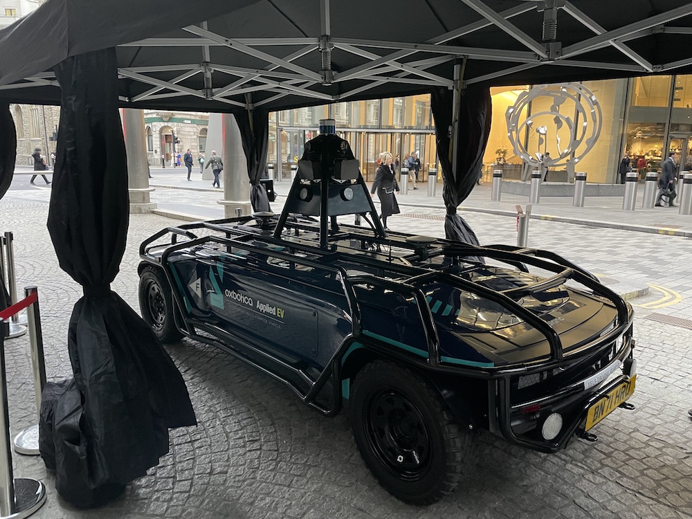 Oxbotica and Applied EV's zero-occupancy self-driving vehicle at Lloyd's of London, Feb 2023