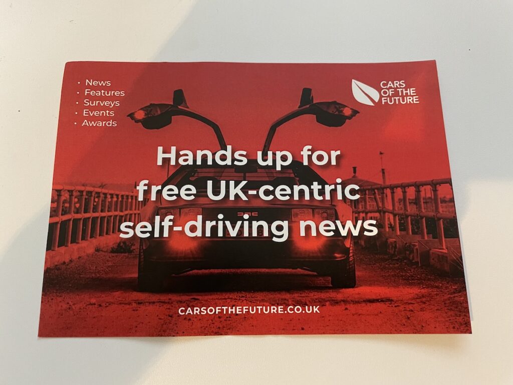 Cars of the Future flyer for #MOVE2023 mentioned a self-driving event