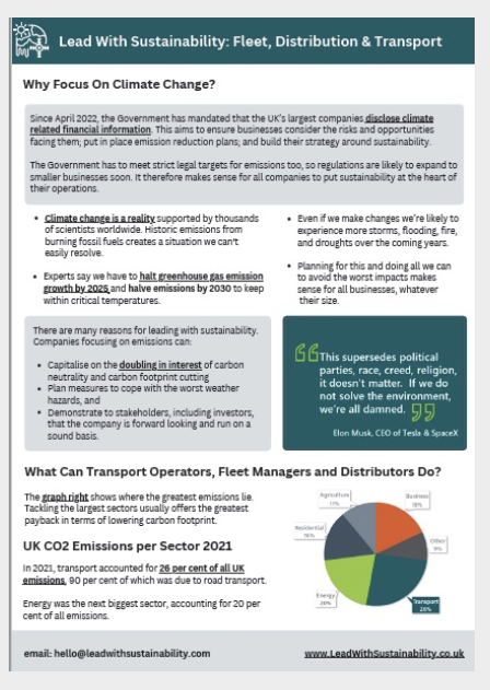 Lead With Sustainability transport factsheet- can self-driving help