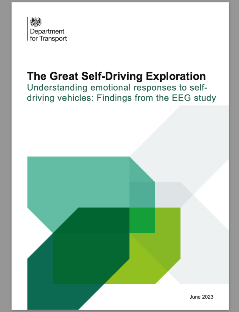 DfT Great Self-Driving Exploration report - Understanding emotional responses to self-driving, 2023