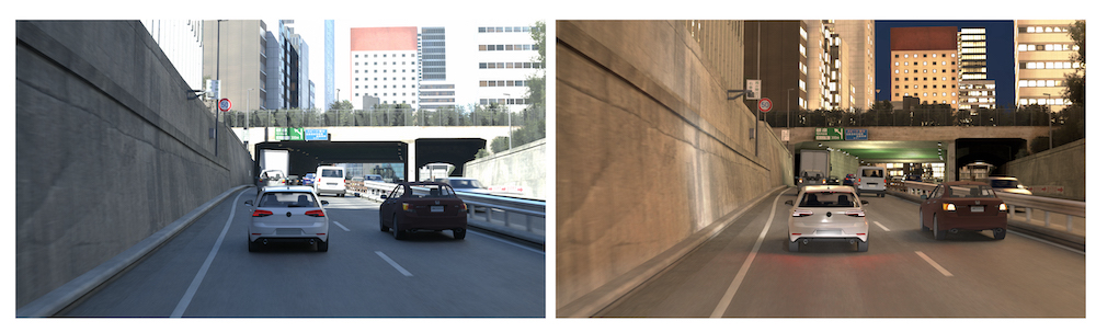 rFpro day/night in Tokyo simulation