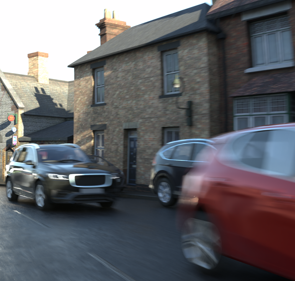 Self-driving level of visual realism: Motion blur