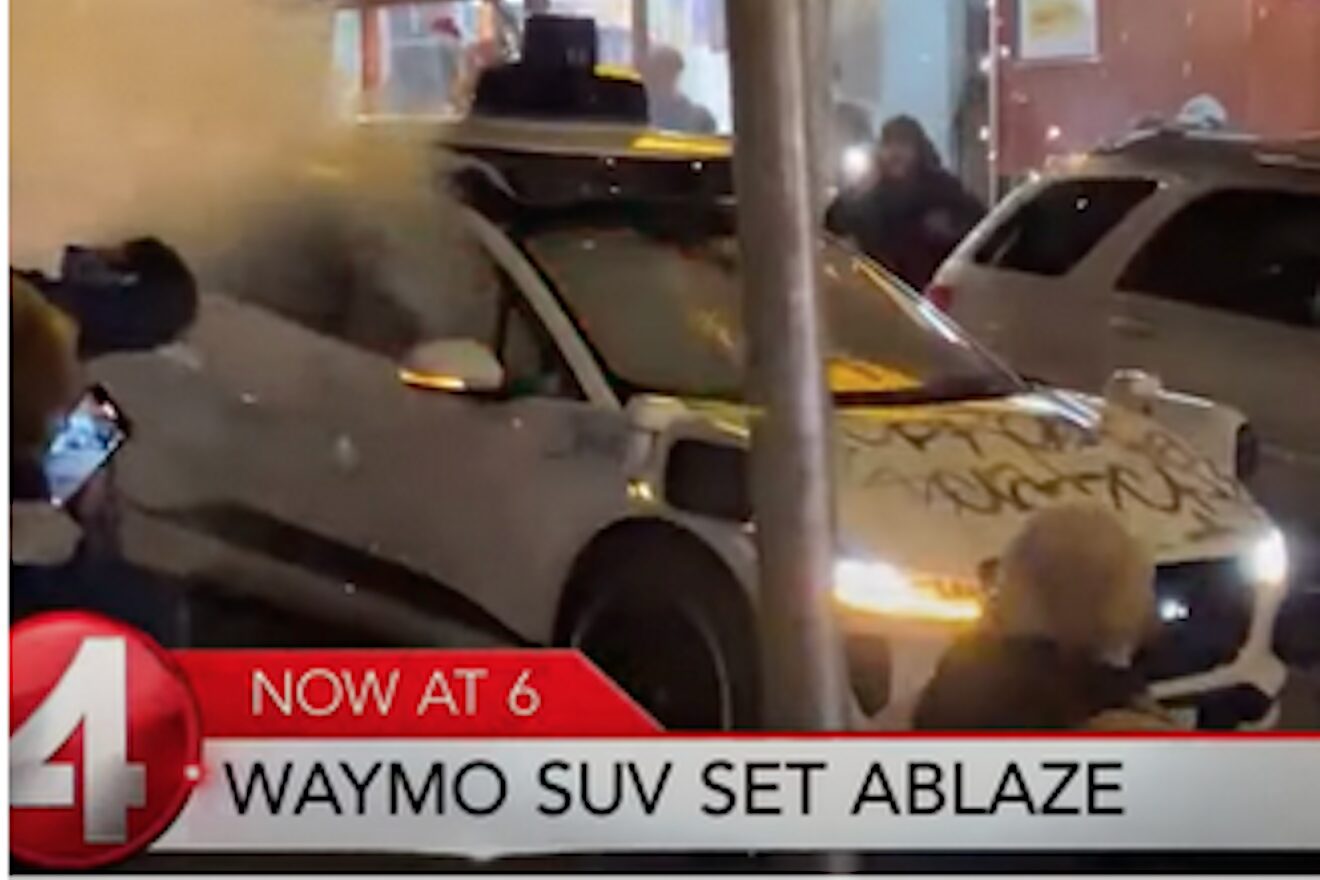 Self-driving Waymo destroyed in shocking San Francisco attack