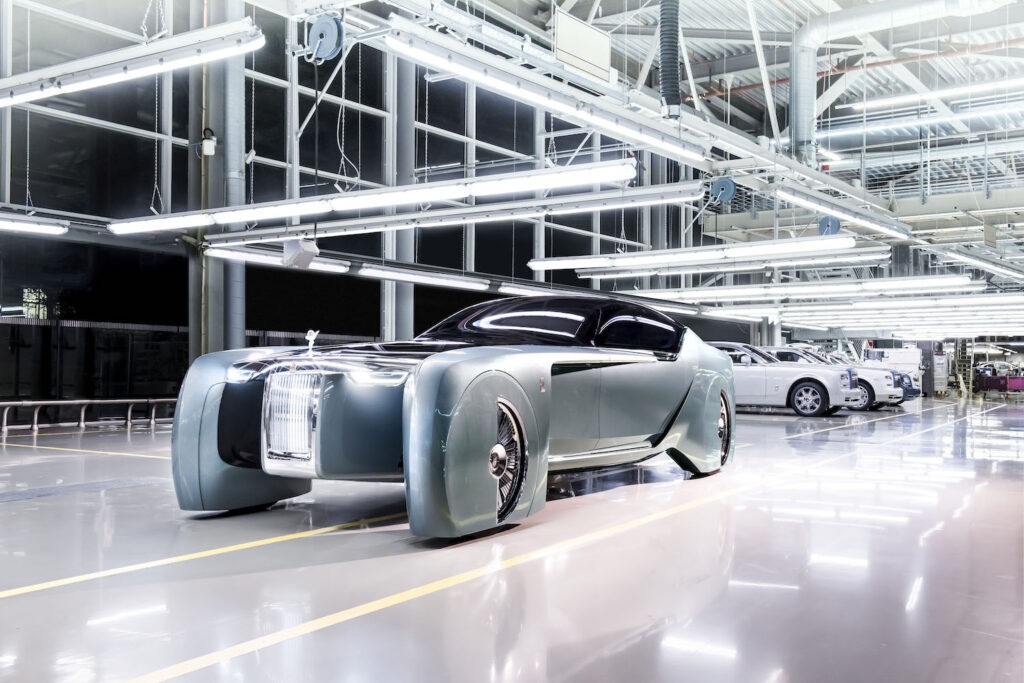 The luxurious Rolls-Royce 103EX concept with self-driving capabilities.