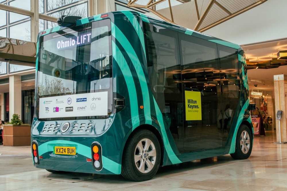 Ohmio Lift self-driving shuttle in Milton Keynes, November 2024