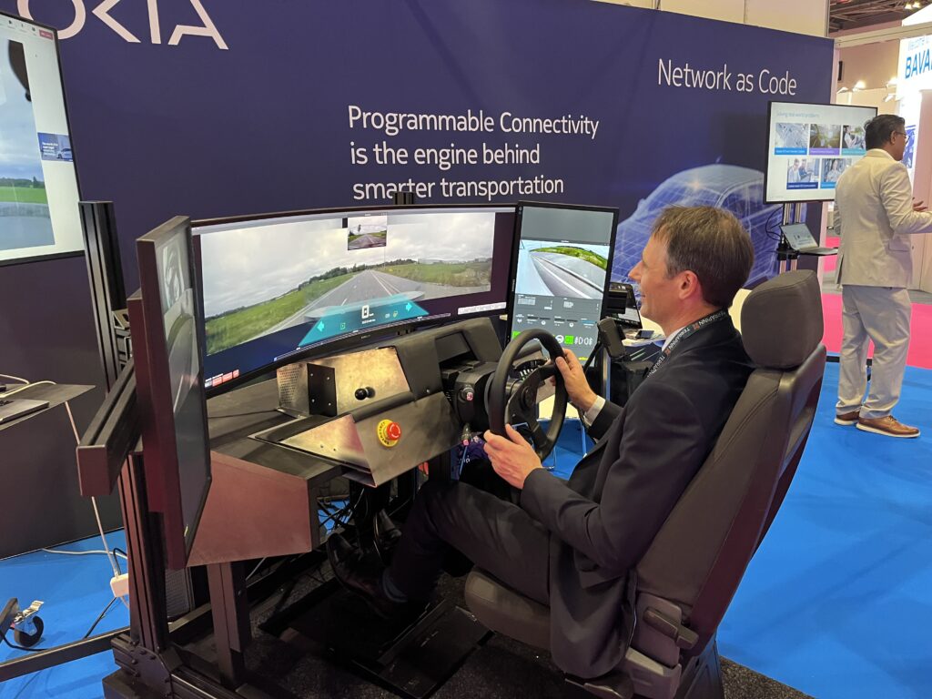 Neil Kennett remote operates a real car on a closed road in Estonia from MOVE 2025