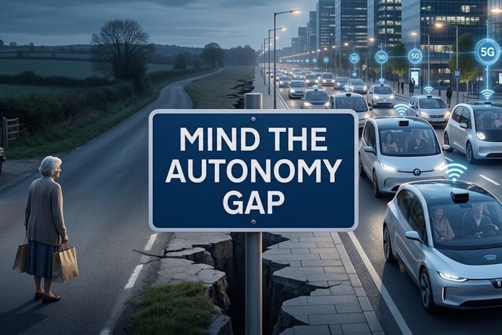 Mind The Autonomy Gap, an AI generated image