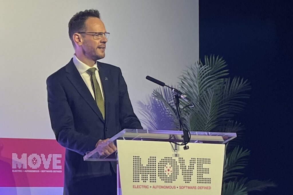 Roads and Buses Minister, Simon Lightwood, at MOVE 2026
