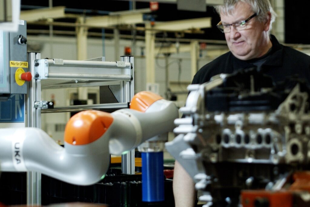 Robot arm assists Ford worker with reduced mobility