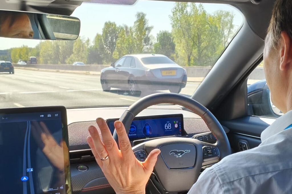 Cars of the Future editor Neil Kennett goes hands-free in a Ford Mach-E, August 2026