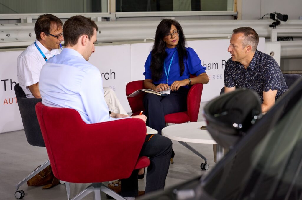 Thatcham Research assisted driving safety discussion (L-R) Kennett, Leggett, Naran and Reed